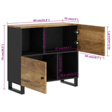 Dressoir met 2 deuren 80x33x75 cm massief mangohout - AllerleiShop