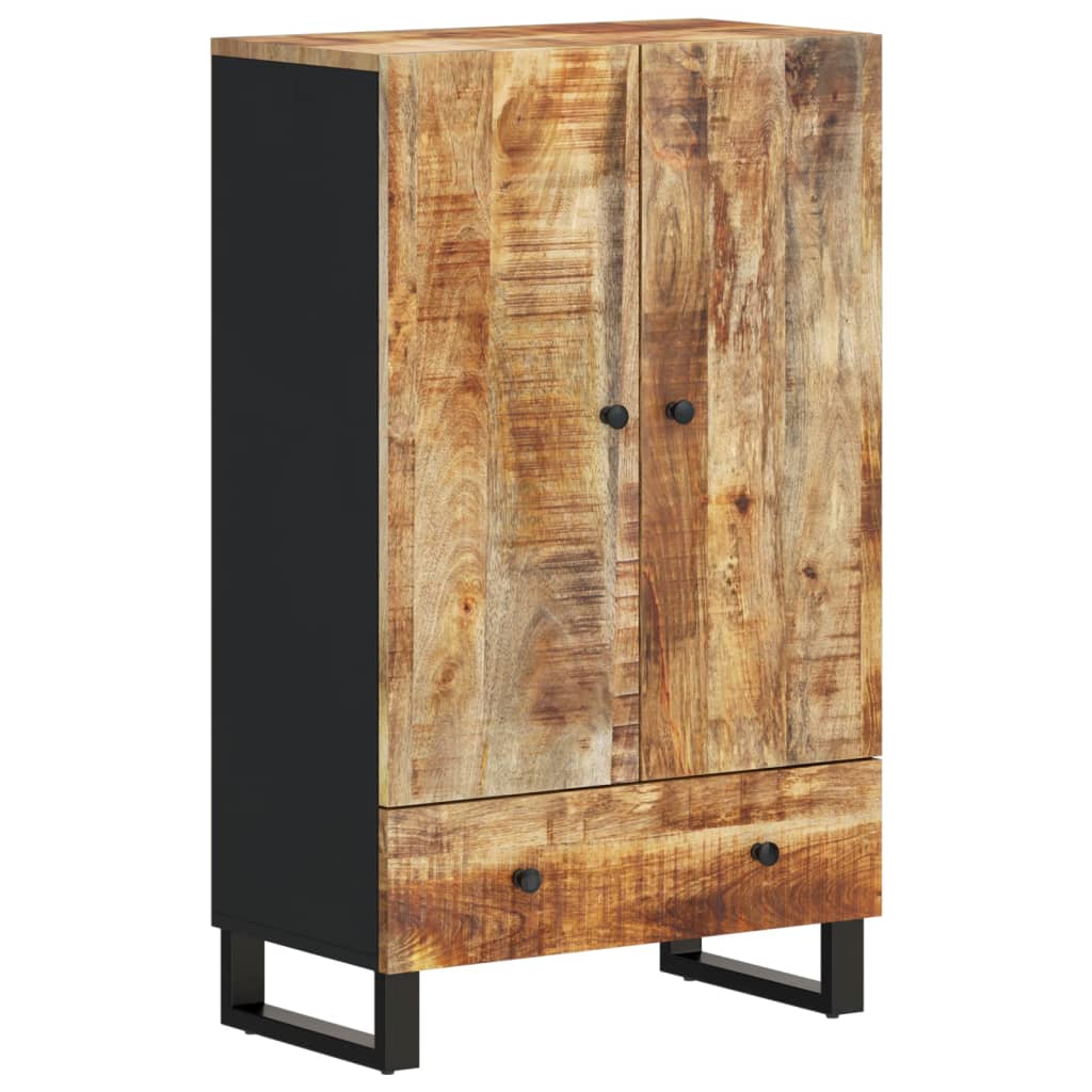 Hoge kast met lade 60x33x100 cm massief mangohout en ijzer - AllerleiShop