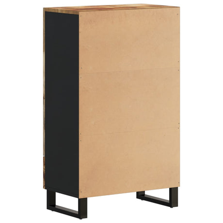 Hoge kast met lade 60x33x100 cm massief mangohout en ijzer - AllerleiShop