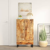 Hoge kast met lade 60x33x100 cm massief mangohout en ijzer - AllerleiShop