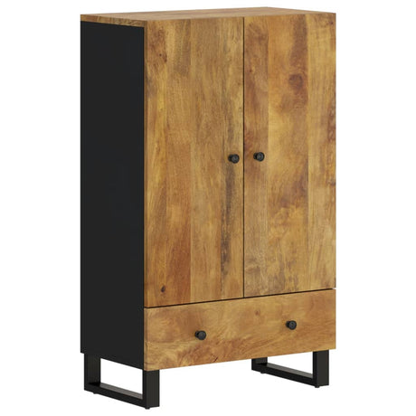 Hoge kast met lade 60x33x100 cm massief mangohout en ijzer - AllerleiShop