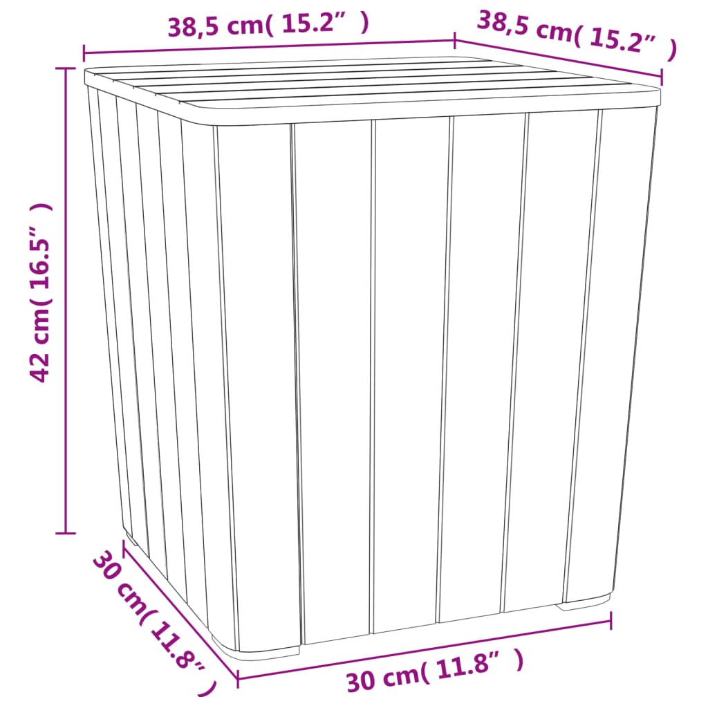 Tuintafel met afneembaar deksel polypropeen zwart - AllerleiShop