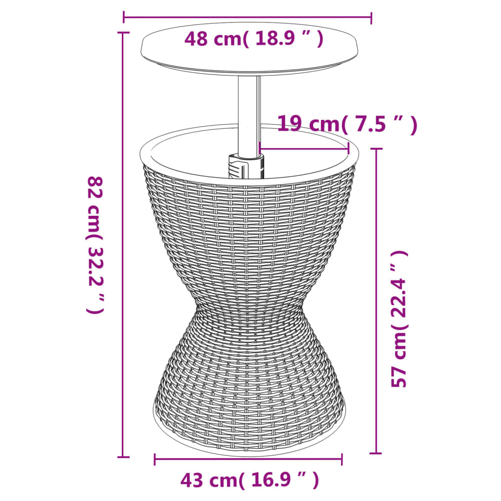 IJskoeltafel 3-in-1 polypropeen zwart - AllerleiShop