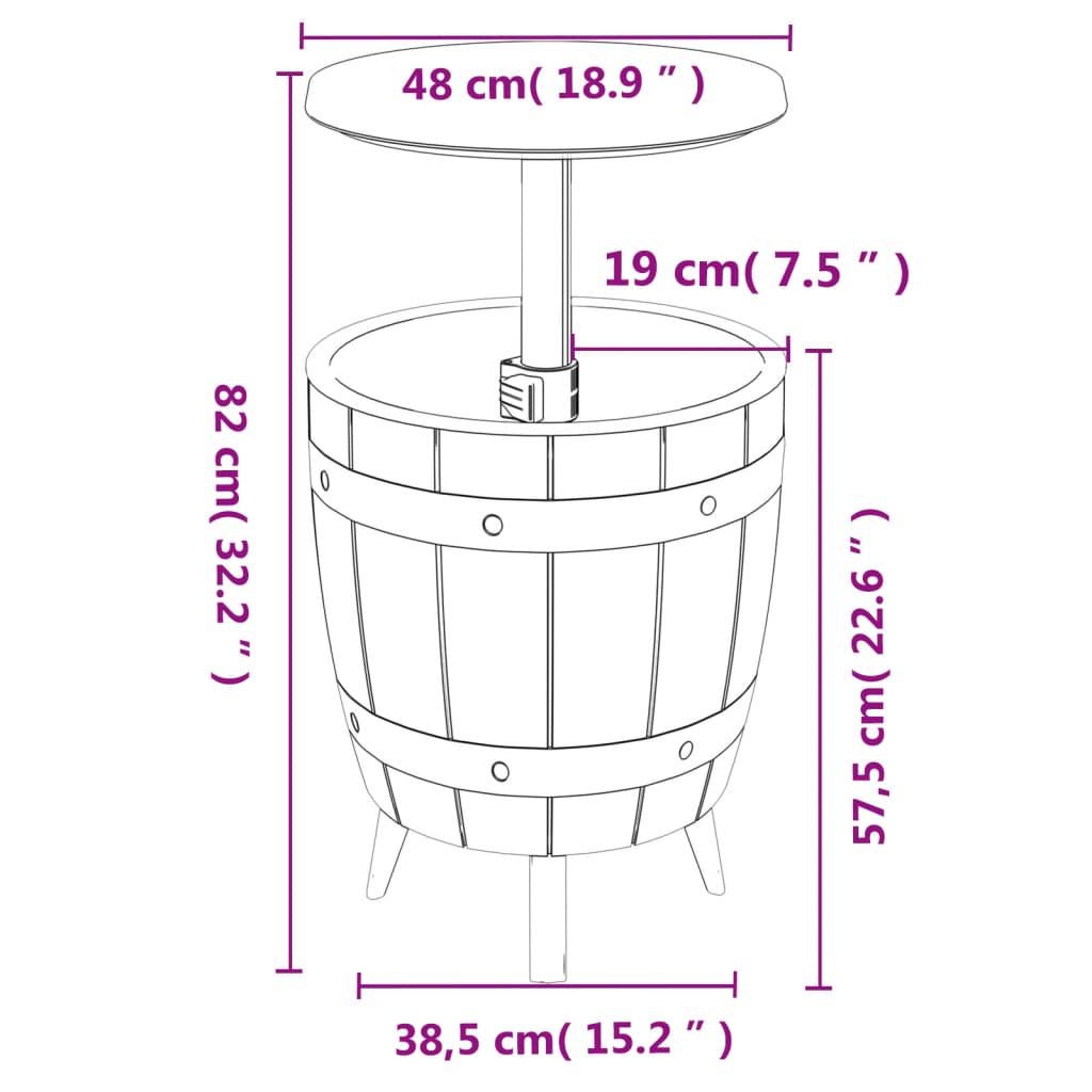 IJskoeltafel 3-in-1 polypropeen zwart - AllerleiShop