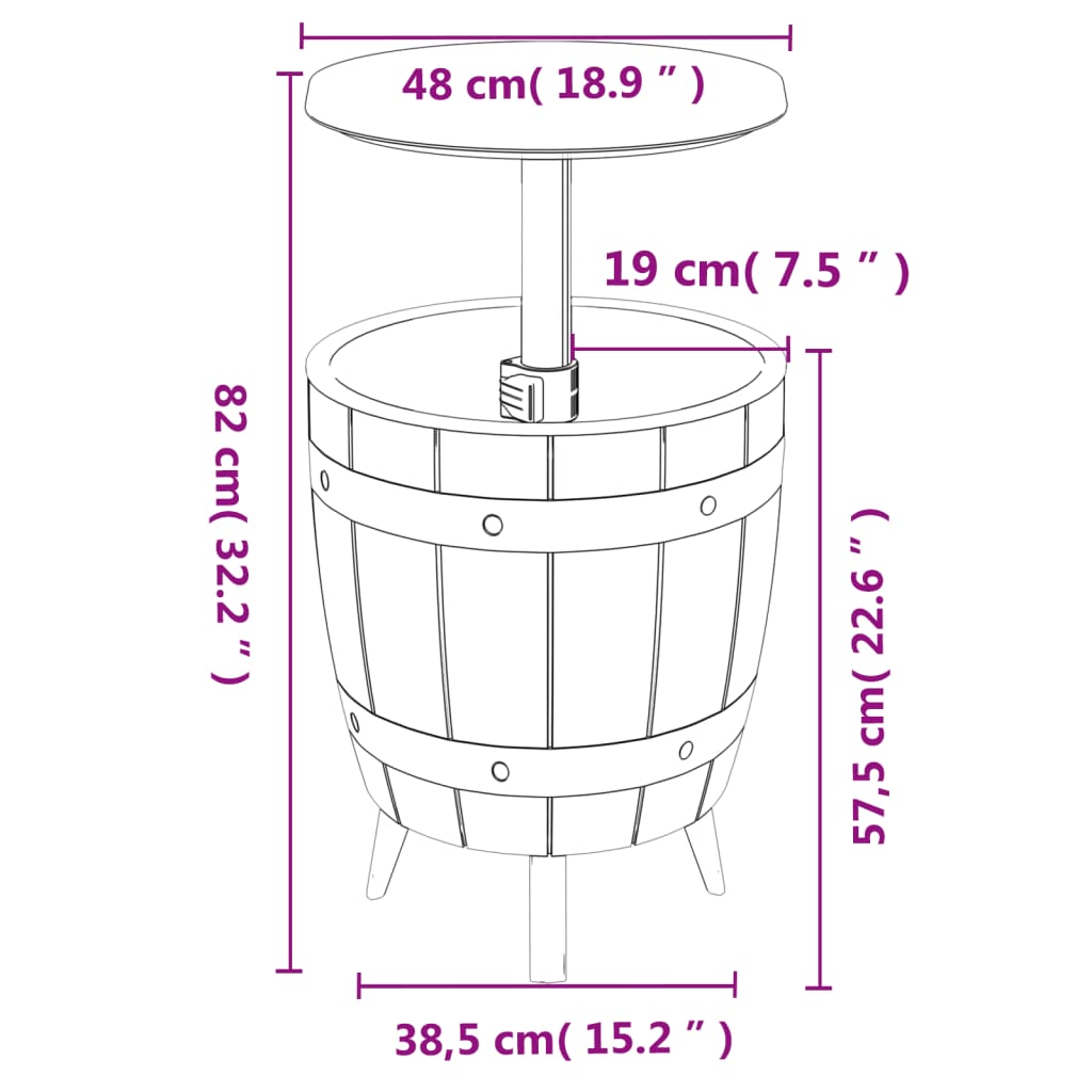 IJskoeltafel 3-in-1 polypropeen lichtbruin - AllerleiShop