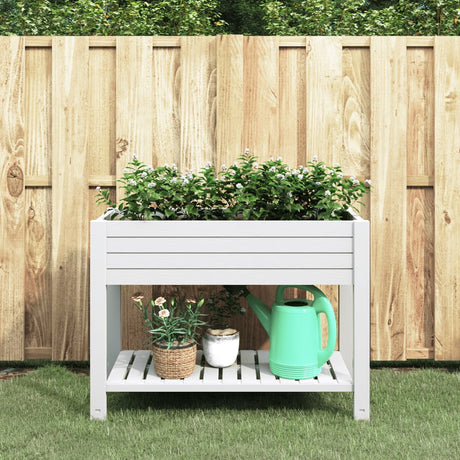 Plantenbak verhoogd 110x45x79 cm polypropeen wit - AllerleiShop