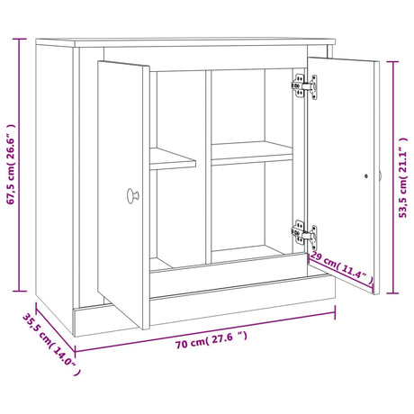 Dressoir 70x35,5x67,5 cm bewerkt hout wit - AllerleiShop