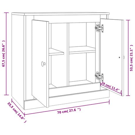 Dressoir 70x35,5x67,5 cm bewerkt hout betongrijs - AllerleiShop