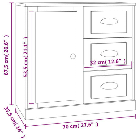 Dressoir 70x35,5x67,5 cm bewerkt hout wit - AllerleiShop