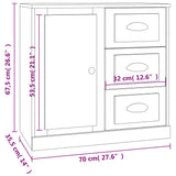 Dressoir 70x35,5x67,5 cm bewerkt hout zwart - AllerleiShop