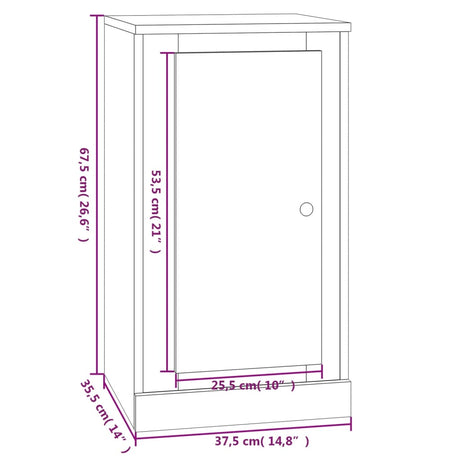 Dressoir 37,5x35,5x67,5 cm bewerkt hout hoogglans wit - AllerleiShop