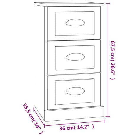 Dressoir 36x35,5x67,5 cm bewerkt hout wit - AllerleiShop