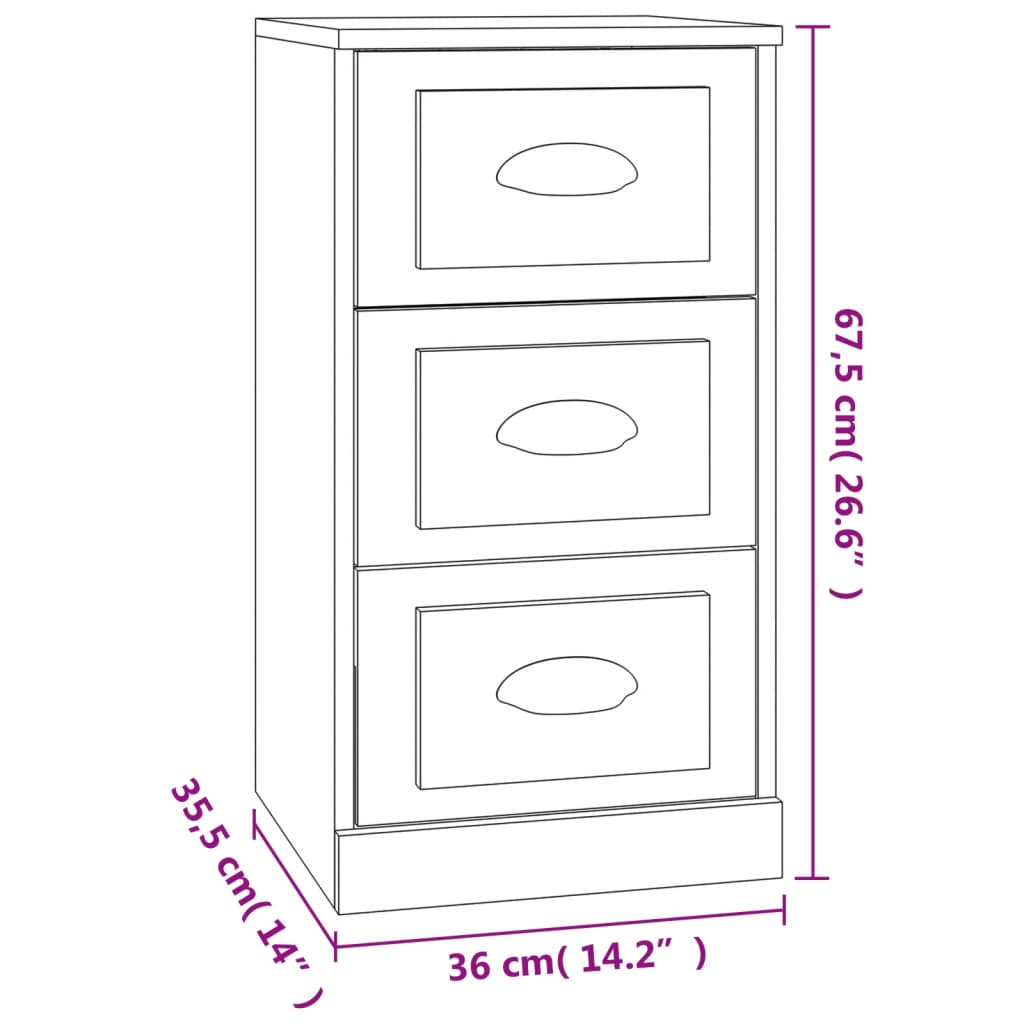 Dressoir 36x35,5x67,5 cm bewerkt hout zwart - AllerleiShop