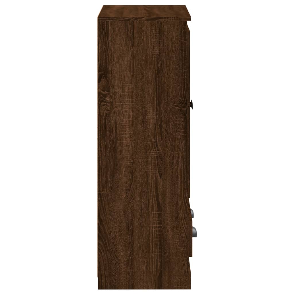 Hoge kast 60x35,5x103,5 cm bewerkt hout bruin eikenkleur - AllerleiShop