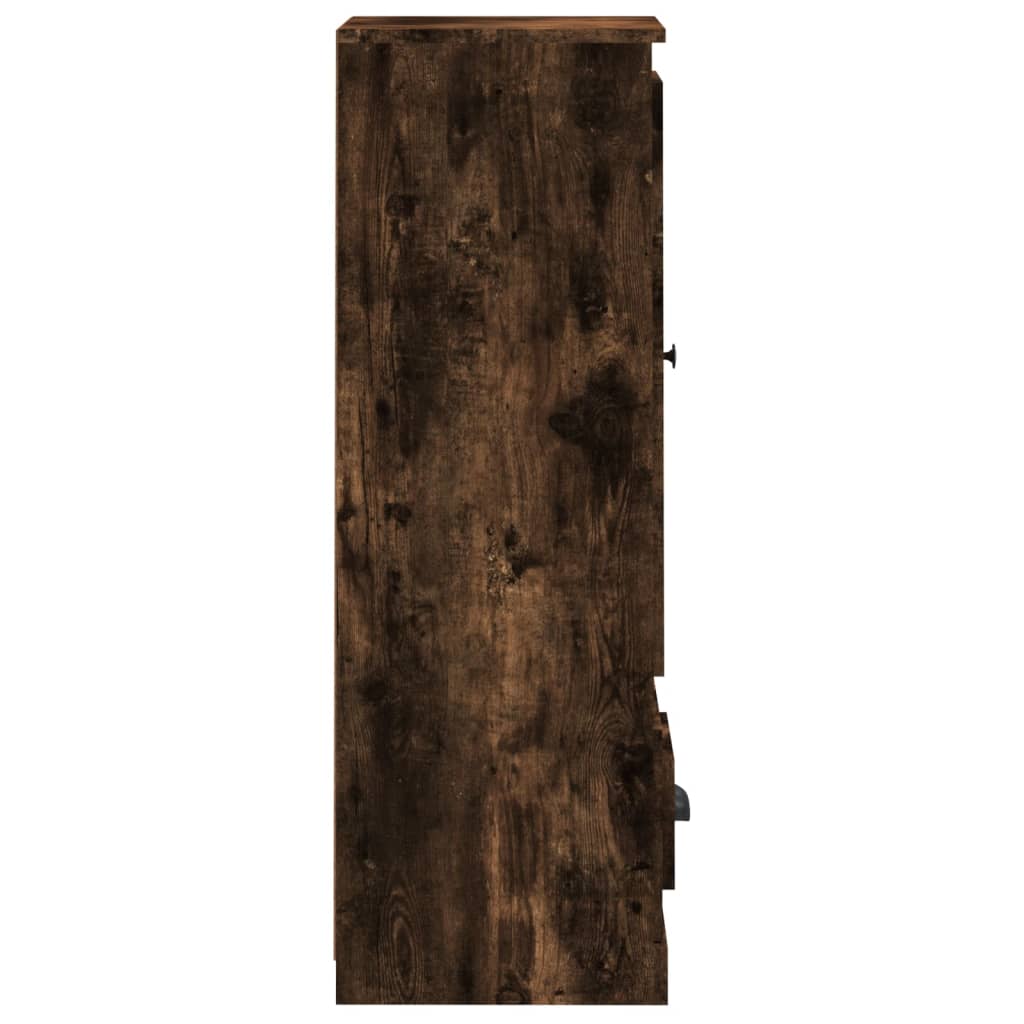 Hoge kast 36x35,5x103,5 cm bewerkt hout gerookt eikenkleurig - AllerleiShop