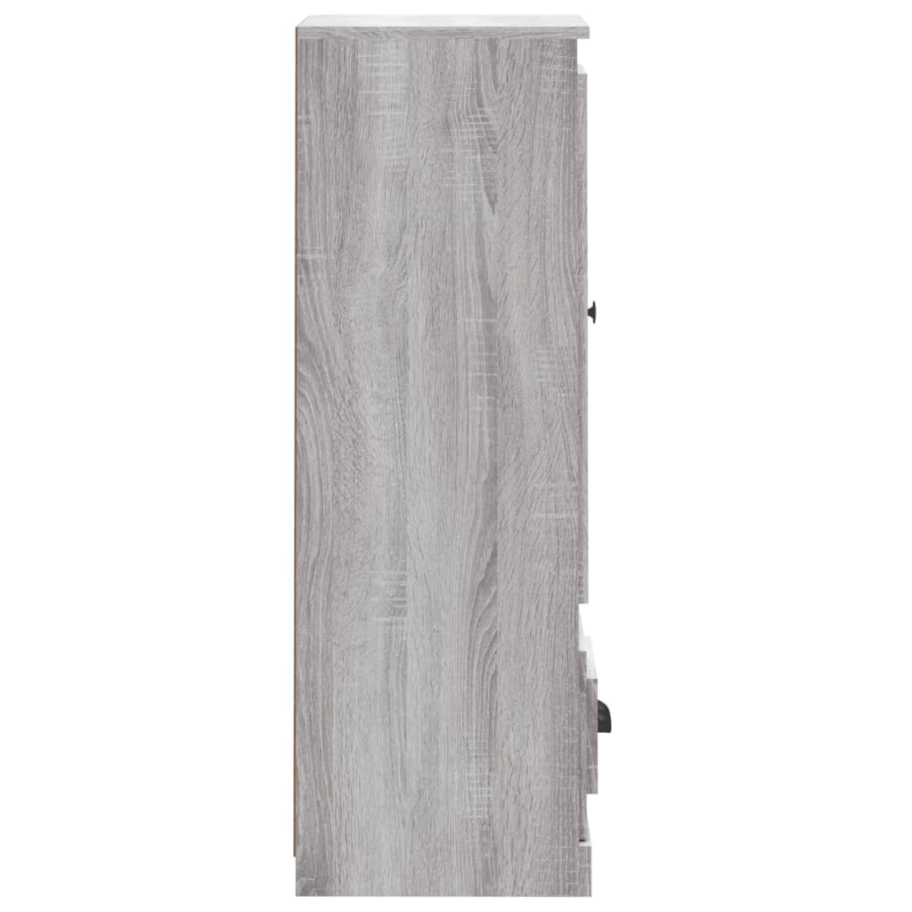 Hoge kast 36x35,5x103,5 cm bewerkt hout grijs sonoma eikenkleur - AllerleiShop