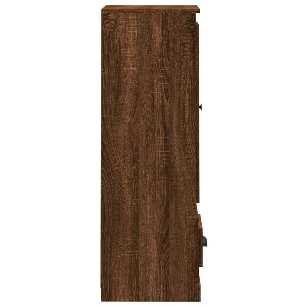 Hoge kast 36x35,5x103,5 cm bewerkt hout bruin eikenkleur - AllerleiShop