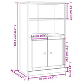 Hoge kast 60x35,5x103,5 cm bewerkt hout wit - AllerleiShop