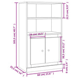 Hoge kast 60x35,5x103,5 cm bewerkt hout zwart - AllerleiShop