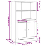 Hoge kast 60x35,5x103,5 cm bewerkt hout hoogglans wit - AllerleiShop