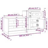 Schoenenkast 100x42x60 cm bewerkt hout wit - AllerleiShop