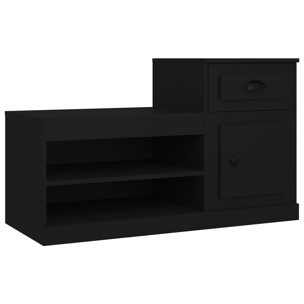 Schoenenkast 100x42x60 cm bewerkt hout zwart - AllerleiShop