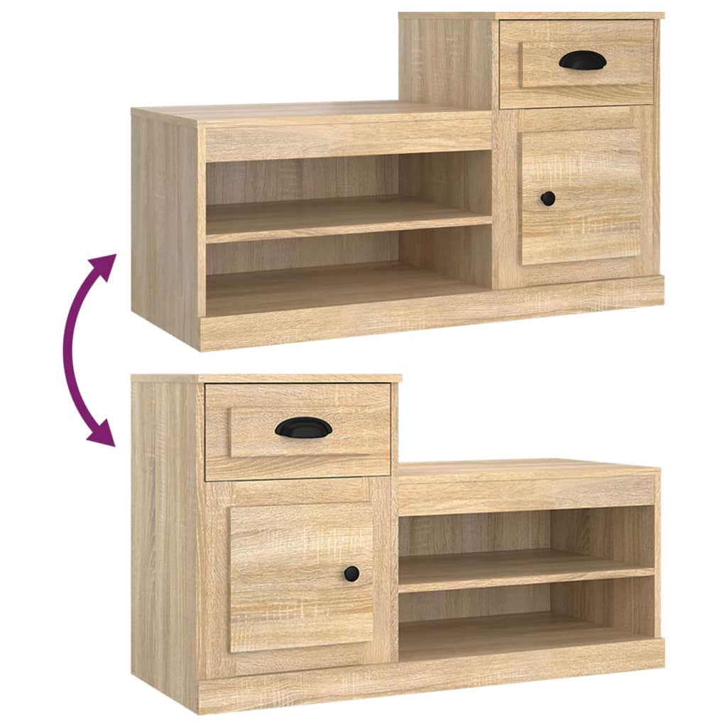 Schoenenkast 100x42x60 cm bewerkt hout sonoma eikenkleurig - AllerleiShop