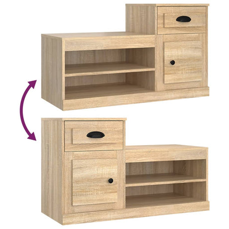 Schoenenkast 100x42x60 cm bewerkt hout sonoma eikenkleurig - AllerleiShop