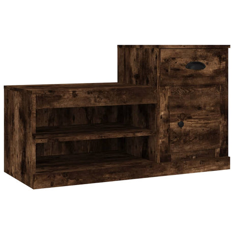 Schoenenkast 100x42x60 cm bewerkt hout gerookt eikenkleurig - AllerleiShop