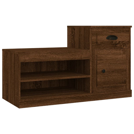 Schoenenkast 100x42x60 cm bewerkt hout bruin eikenkleur - AllerleiShop