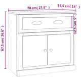 Dressoir 70x35x67,5 cm bewerkt hout hoogglans wit - AllerleiShop