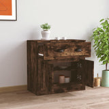 Dressoir 70x35,5x67,5 cm bewerkt hout gerookt eikenkleurig - AllerleiShop