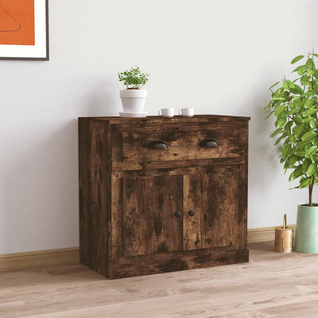 Dressoir 70x35,5x67,5 cm bewerkt hout gerookt eikenkleurig - AllerleiShop