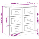 Dressoir 70x35,5x67,5 cm bewerkt hout wit - AllerleiShop