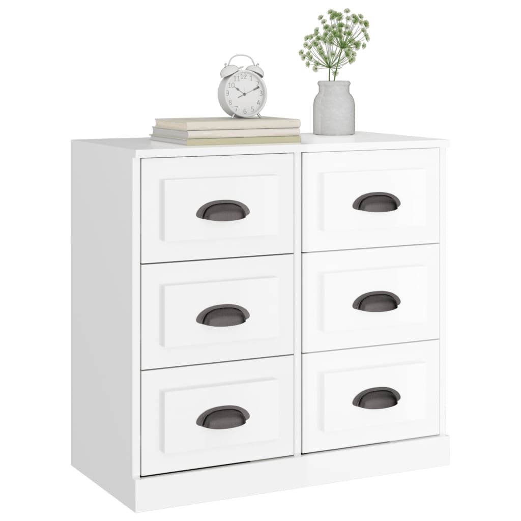 Dressoir 70x35x67,5 cm bewerkt hout hoogglans wit - AllerleiShop