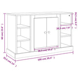 Dressoir 100x35,5x60 cm bewerkt hout betongrijs - AllerleiShop