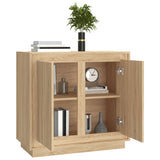 Dressoir 80x34x75 cm bewerkt hout sonoma eikenkleurig - AllerleiShop