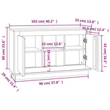 Dressoir 102x35x60 cm bewerkt hout zwart