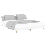 Bedframe massief hout wit 200x200 cm