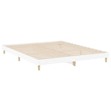 Bedframe massief hout wit 200x200 cm