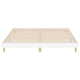 Bedframe massief hout wit 200x200 cm