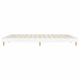 Bedframe massief hout wit 200x200 cm