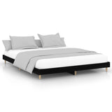 Bedframe massief hout zwart 200x200 cm