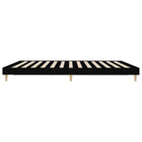 Bedframe massief hout zwart 200x200 cm