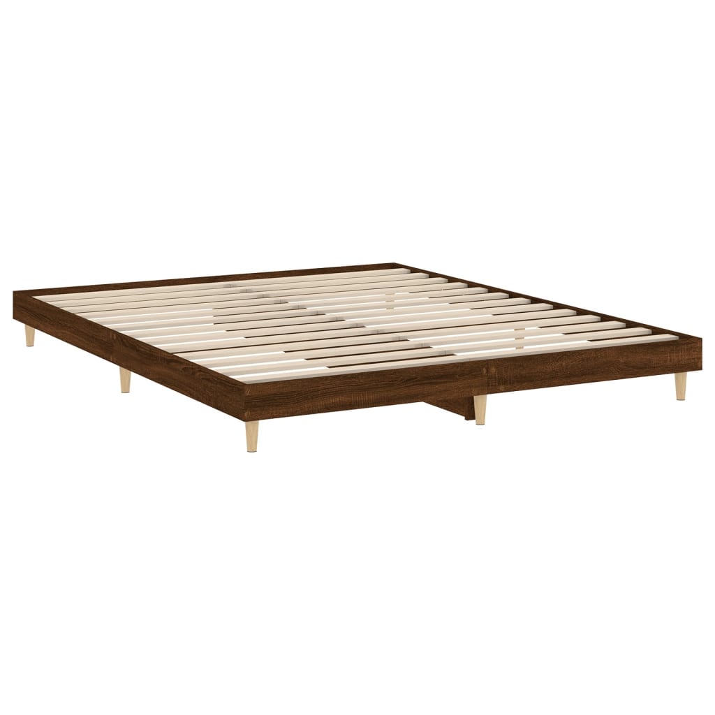 Bedframe zonder matras bewerkt hout bruin eikenkleur 160x200 cm