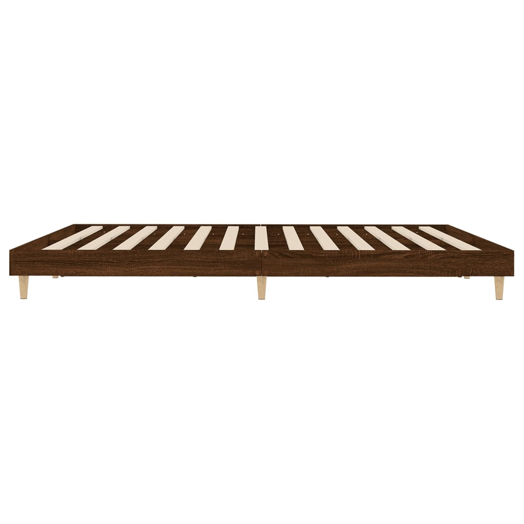 Bedframe zonder matras bewerkt hout bruin eikenkleur 160x200 cm