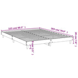 Bedframe bewerkt hout zwart 150x200 cm