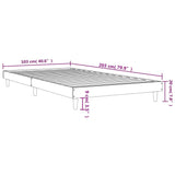 Bedframe zonder matras hout gerookt eikenkleurig 100x200 cm