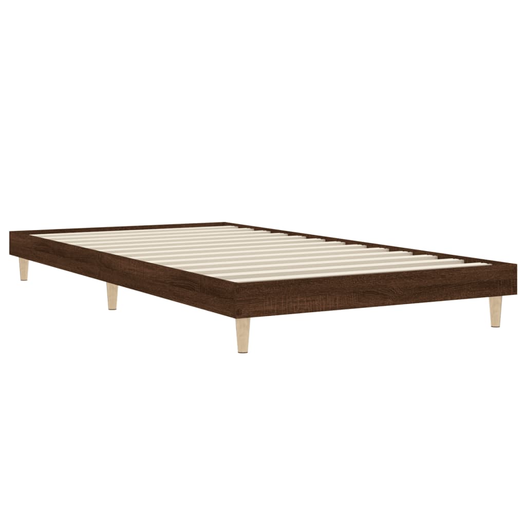Bedframe zonder matras bewerkt hout bruin eikenkleur 100x200 cm
