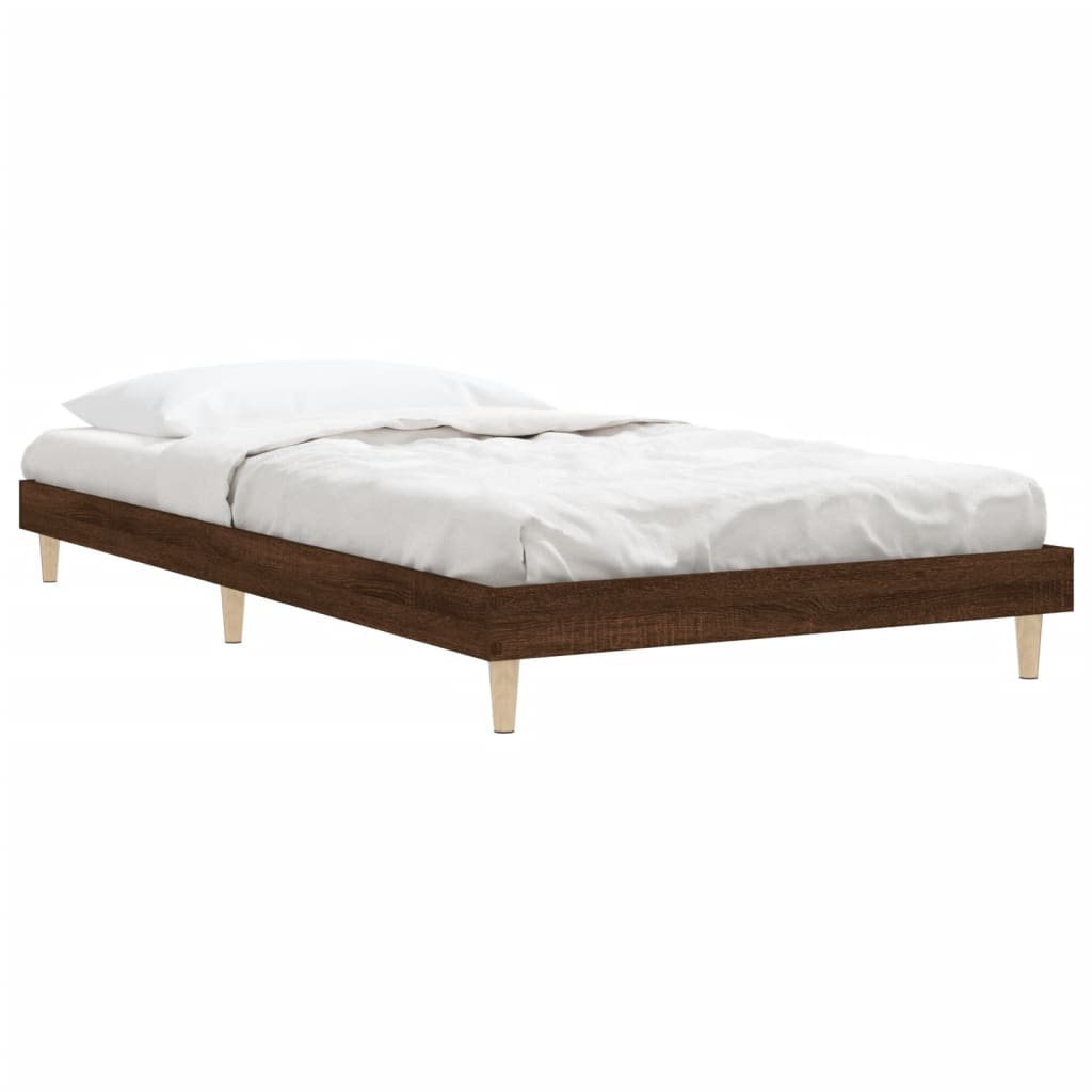 Bedframe zonder matras bewerkt hout bruin eikenkleur 100x200 cm